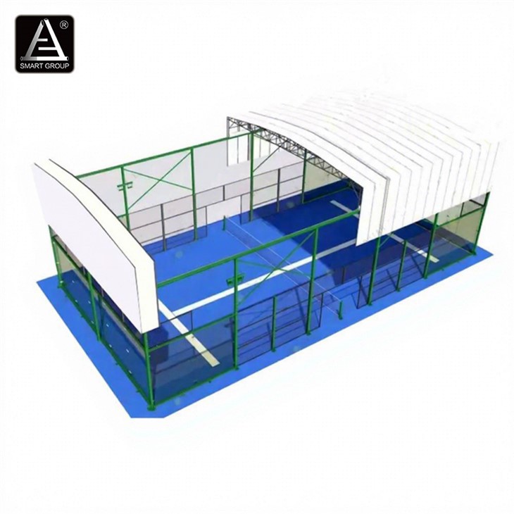 Smart Padel - 8 Padel Tennis Court with Electric Retractable Canopy Shade Roof Structure System best